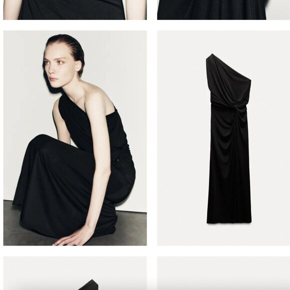 ZARA DRAPED ASYMMETRIC DRESS ZW COLLECTION SZ M NWT - Picture 6 of 9